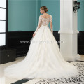 Long Sleeve Lace White Bridal Gowns regular sleeve wedding dresses